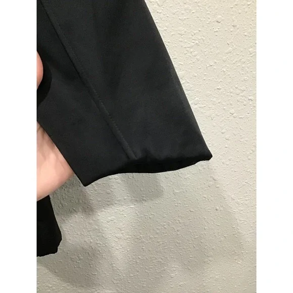 Eileen Fisher Bonded Fleece Funnel Neck Jacket Coat Black S Minimalist Chic Luxe